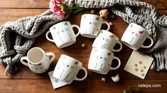 Explore Unique Porcelain Cat Doodle Mugs